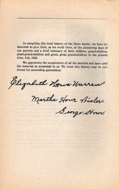 Howe Family History 21 - Acknowledgements Howe Family History 21 - Acknowledgements